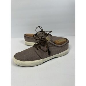 POLO RALPH LAUREN Vaughn Red Pinstripe Fashion Sneakers Men's Shoes US 13 D